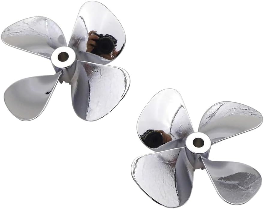 4-Blades 60mm RC Boat Propeller Metal Prop CW/CCW Impellers for 4mm Shaft RC Fishing Tug Boat Scale Marine Boat(Silver)