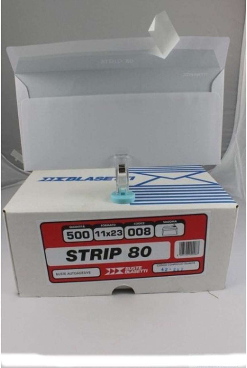 BUSTE LETTERA BLASETTI MIS. 11X23 AUTOADESIVE SCATOLA DA 500 PZ. - confezione da 5 scatole 2500 buste