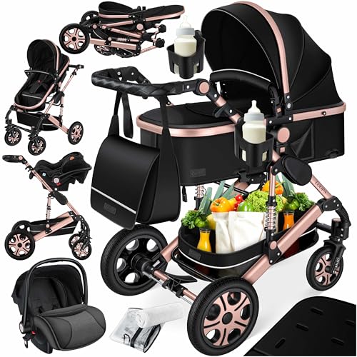 KESSER® Loops 4 in 1 Kinderwagen Kombikinderwagen Komplett-Set inkl. Babywanne
