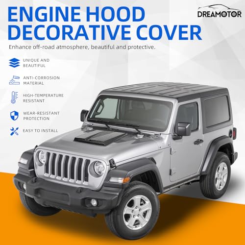 Image of DREAMOTOR Hood Scoops For Cars, Universal Hood Scoop Vents, Automotive Hood Scoops for Trucks Compatible with F150 F250 F350 GMC Sierra 1500 2500 Dodge Ram 1500 2500 Toyota Tundra Jeep Wrangler
