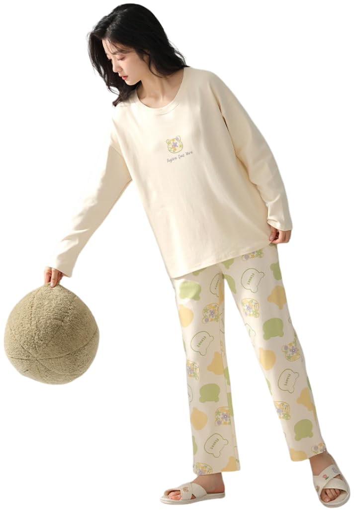 Women’s Cotton Pajama Set with Top & Pants|| Korean Night Suit|| Full Sleeve Sleepwear Set || Soft & Comfy Sleepwear for Girls & Women || LNS-10-PARENT-$-image-20