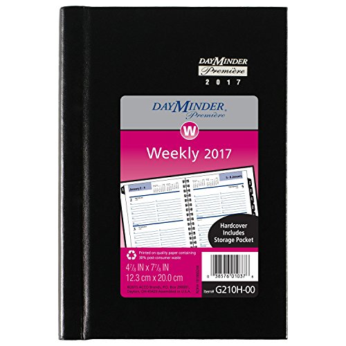 DayMinder Weekly Appointment Book / Planner 2017, Premiere, Hard Cover, 4-7/8 x 7-7/8