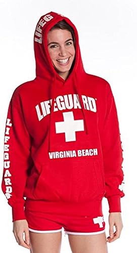 LIFEGUARD Sudadera con capucha oficial de Virginia Beach para mujer