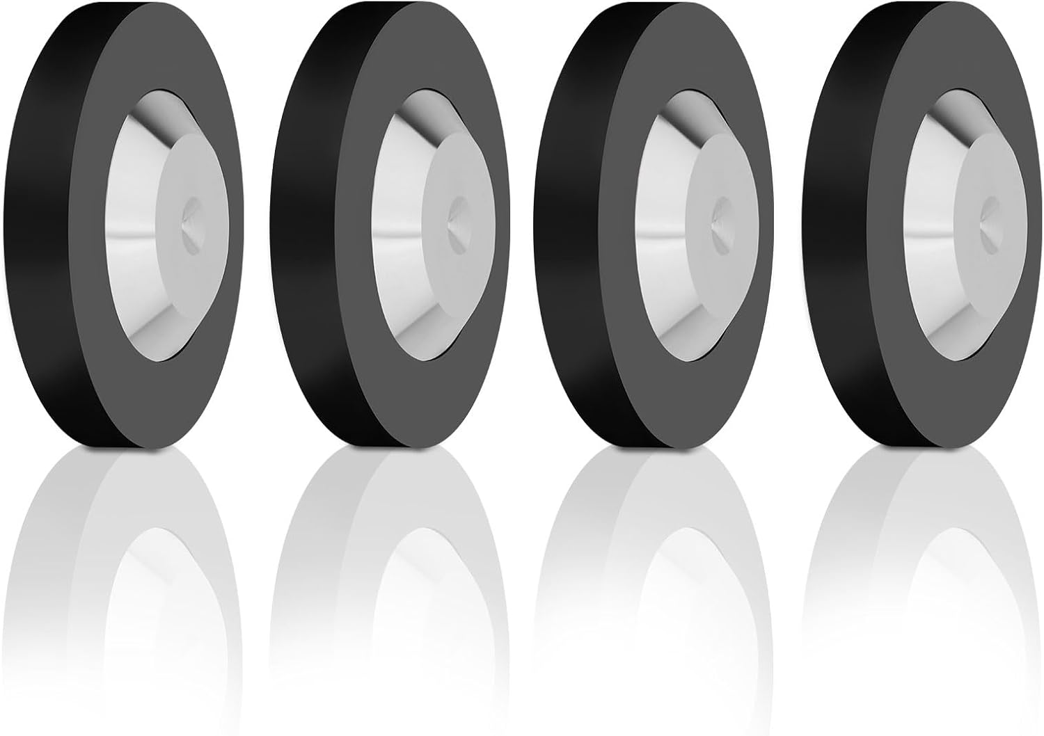 Monosaudio Speaker Spike Pad Stainless Steel 49x13mm HiFi Audio Feet Speaker Pads Speaker Isolation Feet Subwoofer Vibration Pads for Speaker/Audio Equipment/Amplifier/DAC/CD/Player (4Pcs Black)
