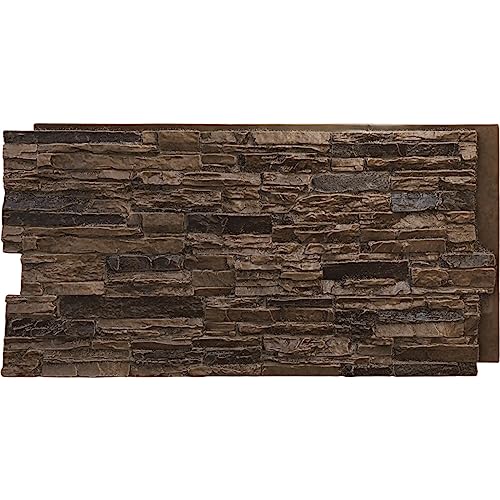 EverStone Canyon Ridge Faux Stone Panel, 45 3/4"W x 24 1/2"H x 1 1/4"D, Willow Peak Color by Ekena Millwork - Used condition - US$124.55