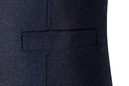 Image of SOLOVEDRESS Mens Vintage Tweed Suit Vest V Neck Casual Wool Waistcoat for Wedding Groomsmen