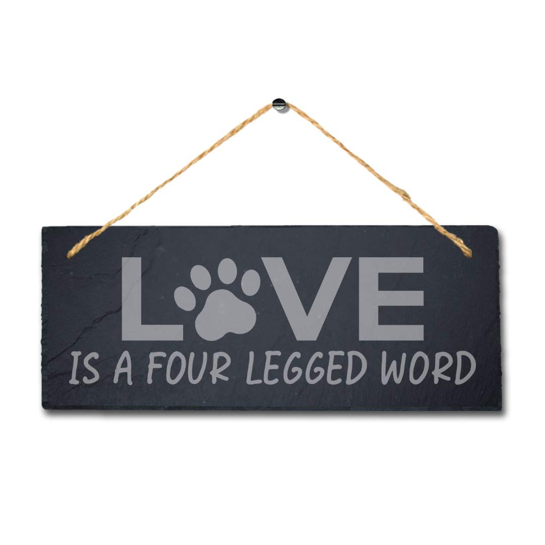 Stukk Welcome Dogs Paw Print Laser Kitten Puppy Pup Home Door Sign (Love is Four Legged Word) - Image 3