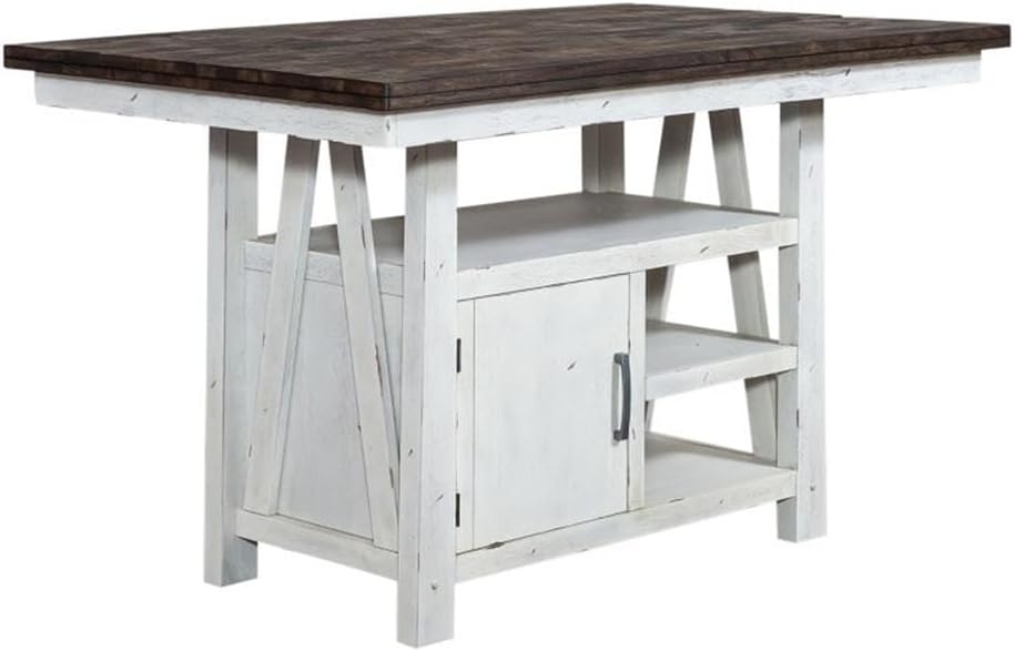 Liberty Furniture Farmhouse Gathering Table with Under Table Storage W 36" x D 60" x H 37"