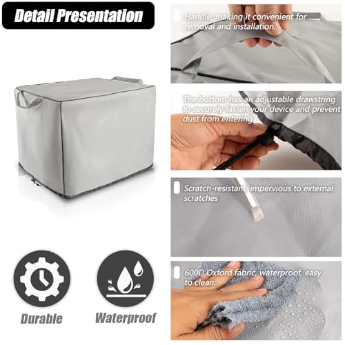 Heat Press Cover,Auto Heat Press Machine Accessories 600D Waterproof Oxford Fabric Covers for Protecting Hot Parts Printing,Dustproof Reusable Durable and Tear-Resistant (17.7" x 22.4" x 16.5") Gray by SEJGGKQ - Image 2