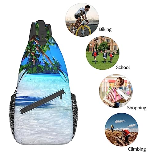 Sac à dos imprimé sable tropical blanc avec sangle ergonomique ajustable - 6
