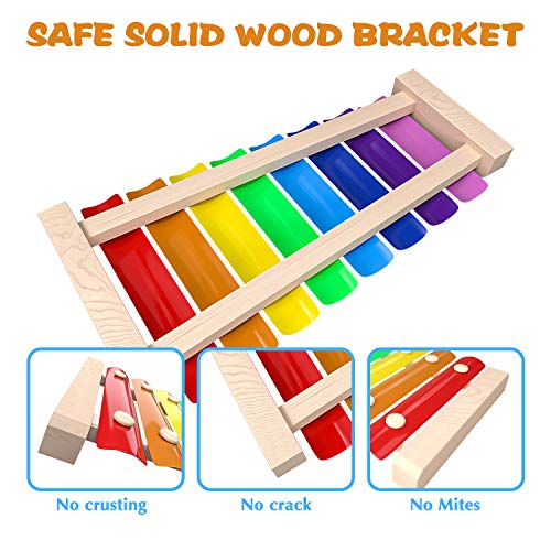 Kleurrijke Xylofoon, INFANT MOMENT Handklop Houten Muziek Instrument Opwindend Muziektalent, Kinder Muziek Melodie 8… - Image 4