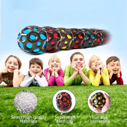 ZHEBAG Bouncy Ball, Colorful Big Super Bouncy Astro Balls, Extreme High Bouncing Spaceballs for Kids,Fun Kids Lightweight Foam Jump Balls for Outside, Improve Hand Eye Coordination Ability (12 Pack) - Thumbnail 5