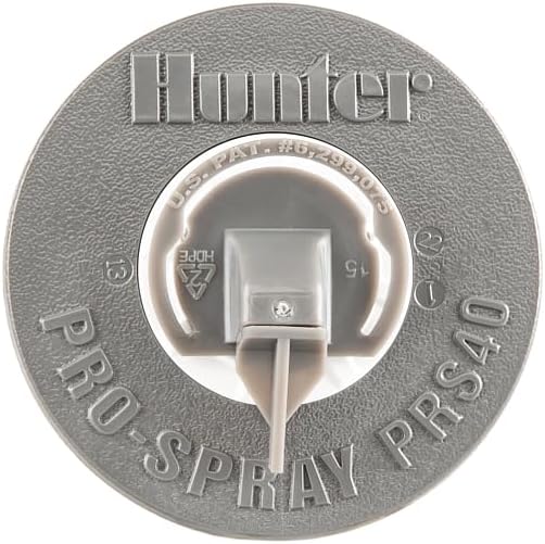Hunter PRS40 Pro-Spray 6" Pop-Up Sprinkler Body, 40 PSI Pressure Regulator, ½ Inlet, No Side Port, No Nozzle Included, Fits Female Nozzles, Gray Cap, WaterSense Rated