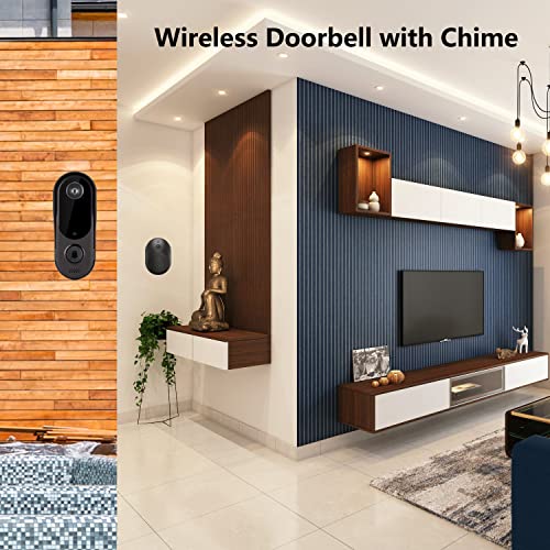 Doorbell Camera Wireless Wifi With Chime, Smart Security Camera Video Doorbell,Two Way Audio, Cloud Storage #TOP1
