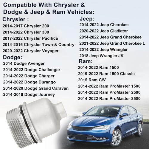 917-190 Oil Filter Housing Cap Assembly, Replace 68191350AA, Compatible with Chrysler Dodge Jeep Ram - 200, 300, Challenger, Charger, Durango, Cherokee, Grand Cherokee, Wrangler,Grand Caravan, More