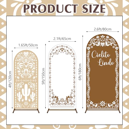 Soulchen Cielito Lindo Arch Backdrop Covers Set of 3 with 190 Balloons 4/5/6 ft Mexican Spandex Stand Covers Fiesta Graduation Baby Shower Bridal Wedding Birthday Party Cinco De Mayo Decorations — view 2