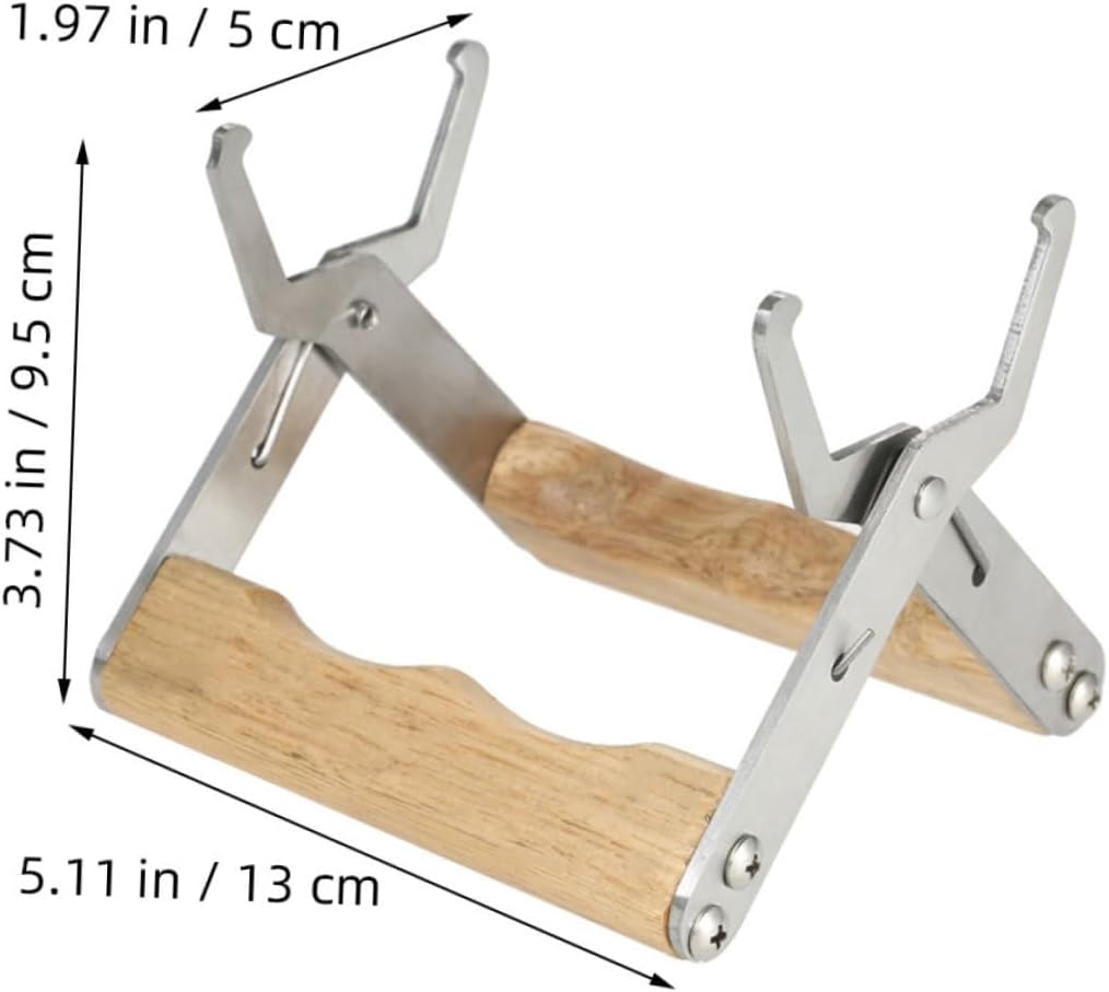 4pcs Stainless Steel Beekeeping Frame Gripper Clamp with Wood Handle Bee Hive Frame Holder Tool for Beekeepers Hive Inspection