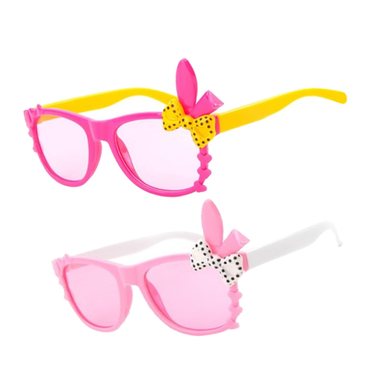 LIFKOME 2pcs Sunglasses with Rabbit Ears and Fun Eyewear Accessories for Party Dress Up and Outdoor Activities Color Random