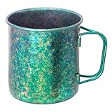 450ML Foldable Camping Mug, Travel Cup for Outdoor Hiking Picnic, 70g Compact Boiling Water Safe, Grey（Green）