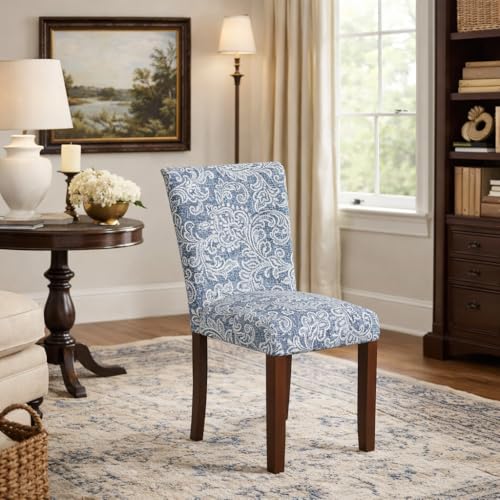 Image of HomePop Classic Parsons Dining Chair -Denim Jacobean Print (Set of 2)
