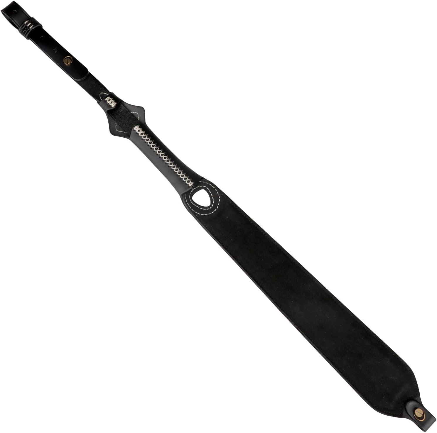 TOURBON Vintage Leather Rifle Sling with or Without Swivels Hunting Gun Strap for Shotgun with Thumb Loop