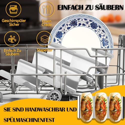 qhklew Taco Halter, Halter Ständer in Wellenform, 4 PACK Tortilla Halter mit Haltegriffen, Spülmaschinenfest & Backofenfest aus Edelstahl, für Halten Tacos, Sandwiches, Hot Dogs und Pfannkuche