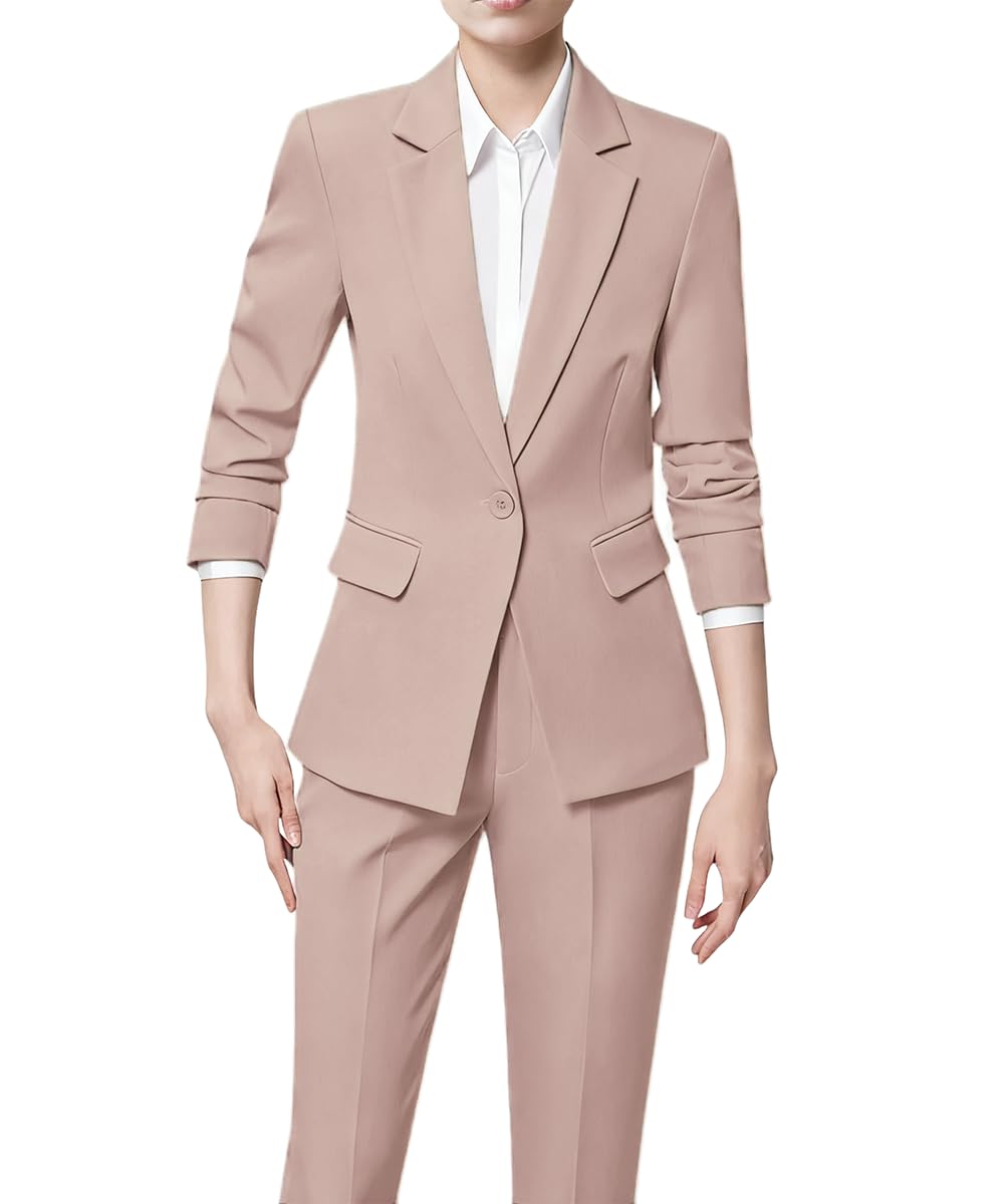 2 Piece Suit Women Slim Fit Formal Pant Suit for Women Casual Blazer Pant Set Womens Business Suits