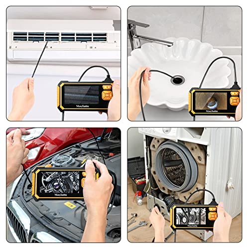 Maylatte Dual Lens Endoscope, 4.3 Inch 1080P Hd Borescope, Ip67 Waterproof Inspection Camera With 8 Led Lights And 32Gb Card, Semi-Rigid Cable Scope Camera Digital Video Snake Camera (16.5Ft) #TOP6
