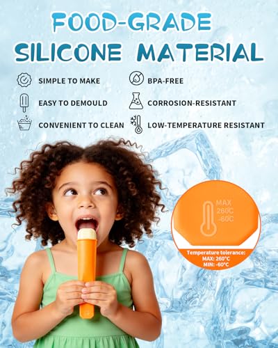 8-Pack Silicone Popsicle Mold with Lids, Ice Lolly Moulds with Folding Funnel, BPA Free, Easy Clean, Flexible & Reusable Ice Pop Makers for Craft Popsicle, Easy Release & Stackable - Image 4