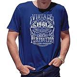 broiderstudio vintage aged to perfection 1961 t-shirt maglietta per uomo blu size m