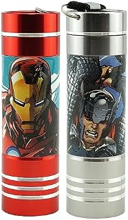 Kids Euroswan SRV Hub 2X Avangers Aluminum LED Torches, Including 3 AAA Battery, Small and Handy Torch, Night Explorer for 3+ Years Children, Avangers Red and Silver Torch (WD17147)