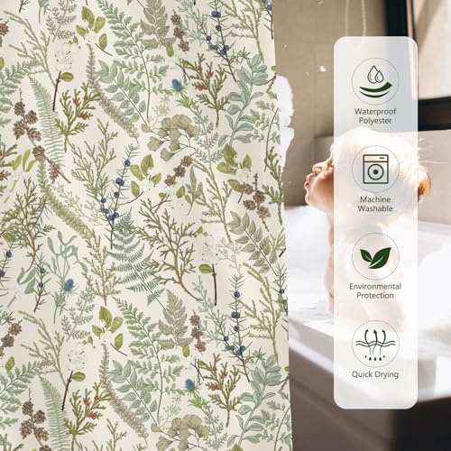 Rideau de douche imperméable bohème vert pour éviter l'eau - 7