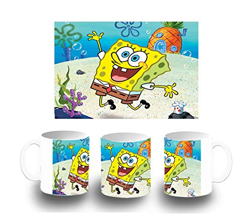 MERCHANDMANIA Taza DE PLASTICO Bob Esponja Dibujo PIÑA MAR Plastic mug