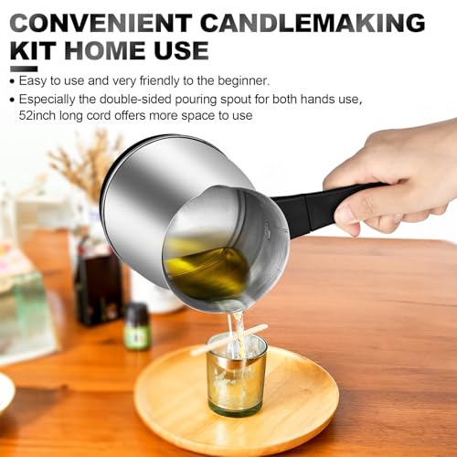 Kit de fabricação de velas com derretidor de cera para fabricação de velas, derretimento de cera de