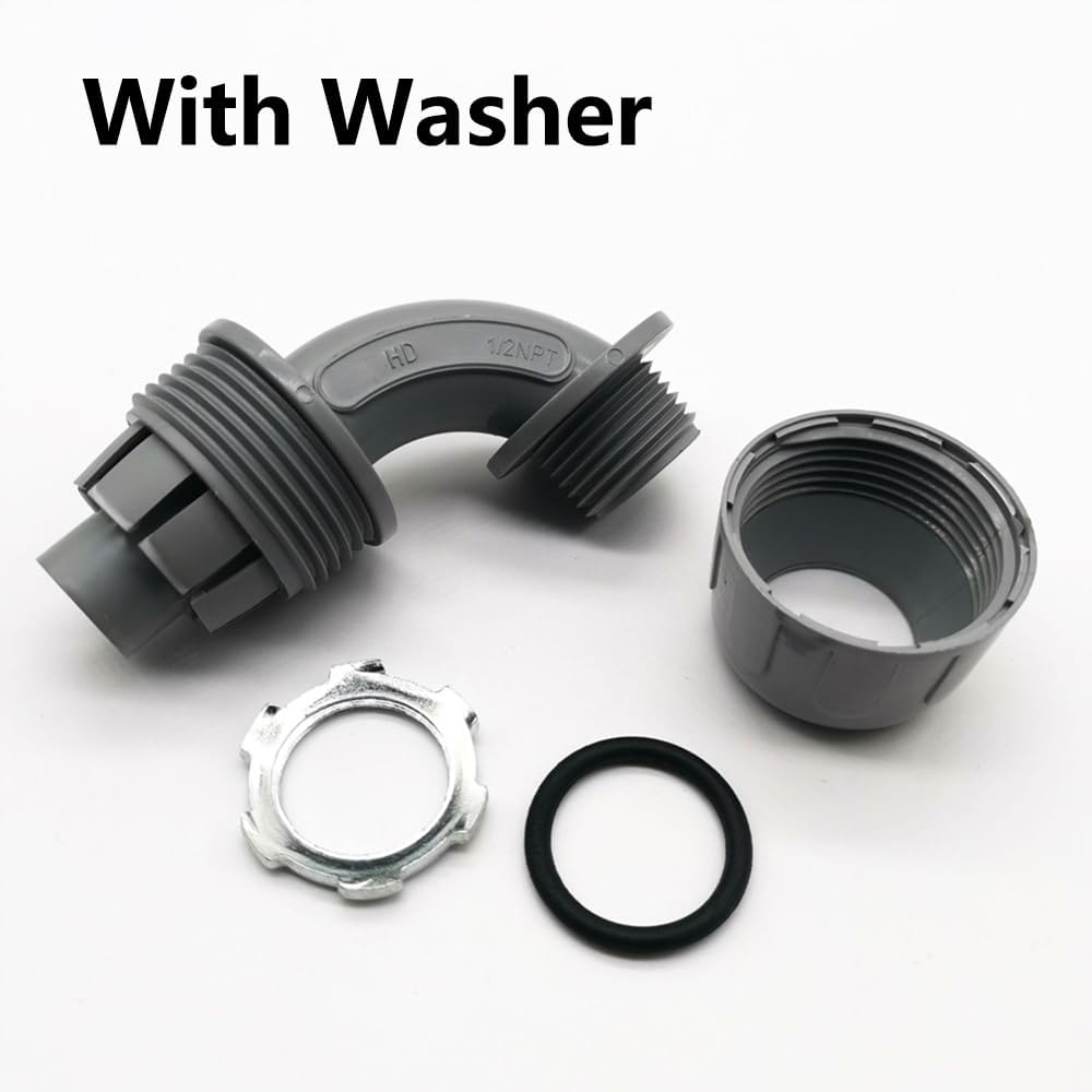 10 Pcs 90° NLTC90-100 1" Liquid Tight Conduit Connectors PVC Flexible Conduit Fittings for Outdoor Electrical Boxes, Marine Equipment, Motors and Controls and More