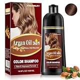 NCEPROHR Dark Brown Hair Dye Shampoo for Gray Coverage, Shampoo Hair Dye for Women Men, Instant Hair Color Shampoo, Champu Para Canas 500ML