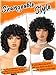 WIGNEE Short Curly Wig with Bangs for Black Woman Fluffy Loose Curly Afro Wig Natural Luster Short Wigs for African American Women Daily Party Use(Black)