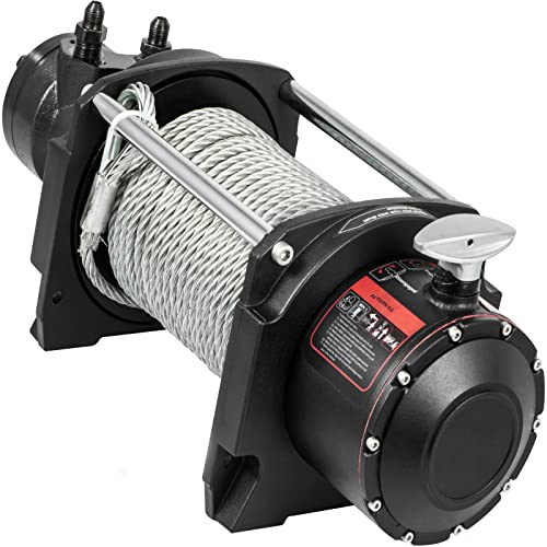 Vevor Industrial Hydraulic Winch 15,000Lbs, Hydraulic Anchor Winch With 24M Strong Steel Cable, Hydraulic Drive Winch Adapter Kit, Utility Winch With Mechanical Lock For Tacoma Yukon Hummer, Etc. #TOP26