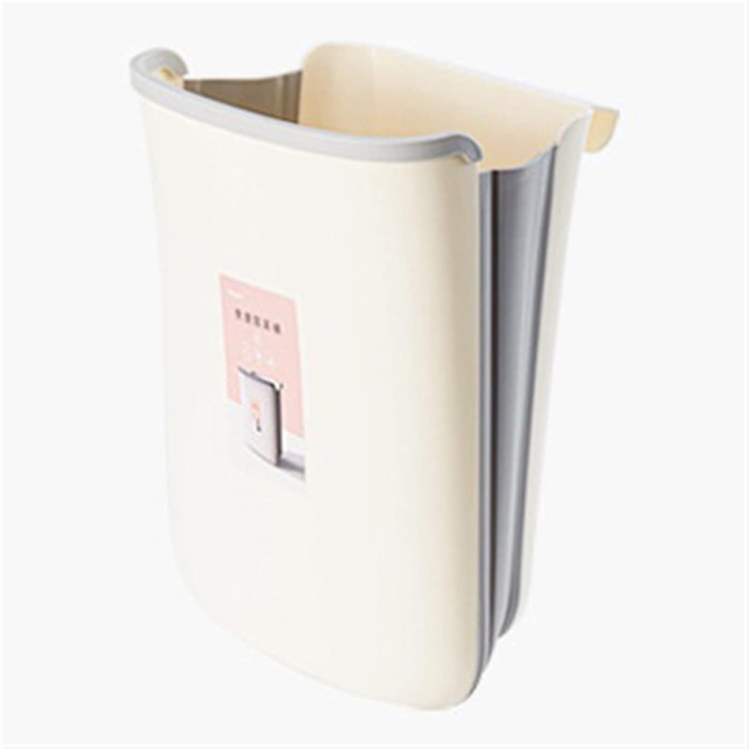 Poubelle de cuisine pliable et suspendue L blanche pour porte d armoire