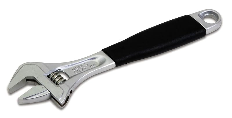 Chave Ajustável Bahco BAH9072RCUS de 25,4 cm com Cabo Ergonômico, Escala de Medição e Acabamento Cromado