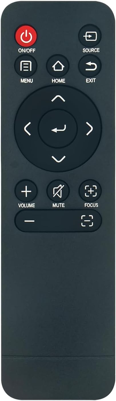 Front view of the ALLIMITY remote control showing all buttons.