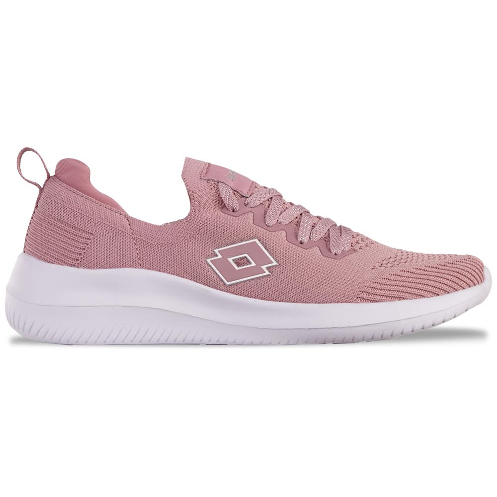 Lotto Unisex's Declare Sneaker, Dk Rose Silver, 8 UK