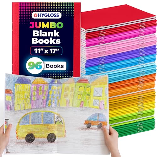 Cahiers vierges Hygloss Products lot de 96 pour dessin et journal intime coloré