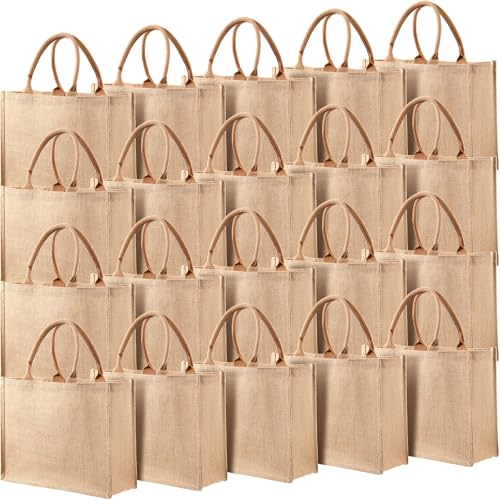 Sacs en toile de jute pour demoiselle d'honneur : lot de 20 cabas Shappy vierges