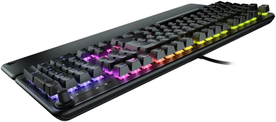 ROCCAT Magma Silent Membrane Switch PC Gaming Keyboard with 5 Zone/10 LED AIMO RGB Top Plate and Detachable Palm Rest - Black