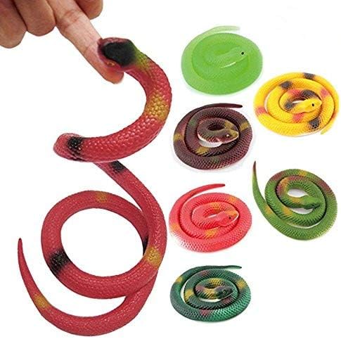 5 Pack 27 inch Halloween Rubber Rainforest Snakes Coiled Prop, Snake Toys For Children, Gag toys, Prank, Prop, Gardens, Party Favors, Halloween & Decorations