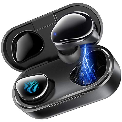 Wireless Earbuds, MEGIVEZ Bluetooth 5.0 Headphones 6H Continuous Playtime Touch Control Waterproof TWS Stereo in-Ear Earpiece with Charging Case, Deep Bass Built-in Mic Sports Bluetooth Headset