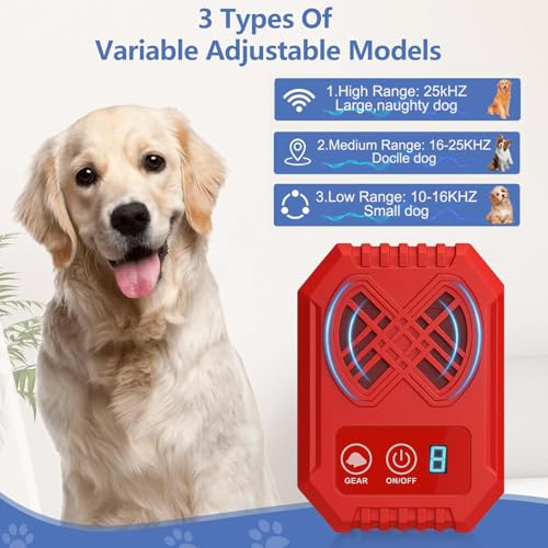 Anti Barking Devices, Anti Barking Device for Dogs, Ultrasonic Dog Bark 3 Modes Rechargeable Long Ra