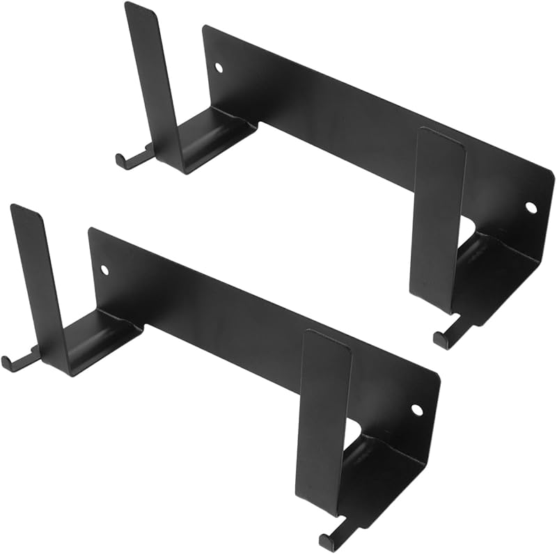 Bathroom Scale Holder Black Carbon Steel 2pcs Wall-Mounted No-Drill | Adhesive Rack for Digital and Body Fat Scales, Secure Mounting for Bathroom or Gym, Space-saving Organizer
