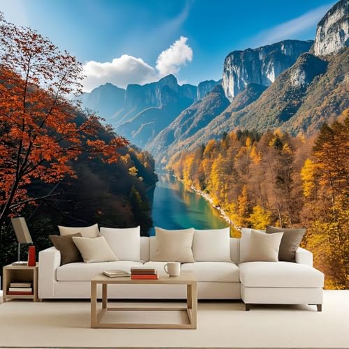 Generico carta da parati camera da letto 250x420cm Valle carta da parati tessuto non tessuto Decorazione 3D su tela pittorica, senza interruzioni, per la parete principale della casa EB24-1444